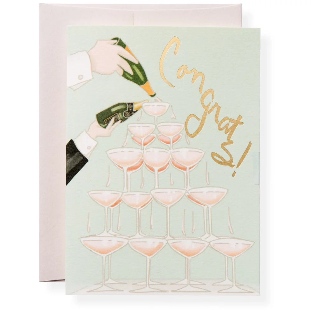 Champagne Tower Wedding Card