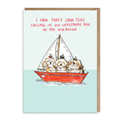 Three Shih Tzus Sailing - Holiday Greeting Card