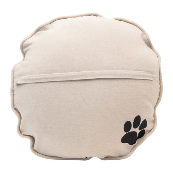 "My Shelter Dog Rescued Me" Round Pillow With Paw Print on Back