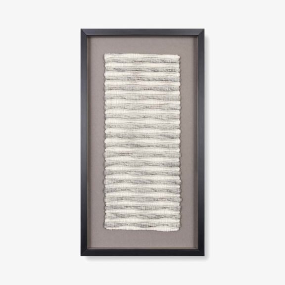 Grey & White Woven Wool - Wall Art With Wood Frame