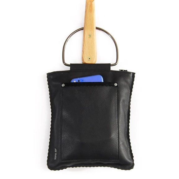 LARA B DESIGNS Hanna Leather Handbag - Black Matte