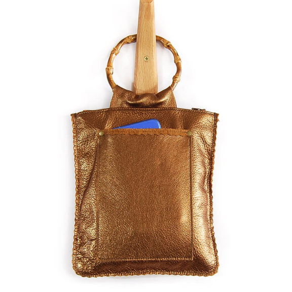 LARA B DESIGNS Hanna Leather Handbag - Bronze Pearl