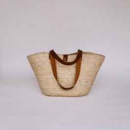 Sierra Straw Market Tote With Leather Handles (2 Sizes)