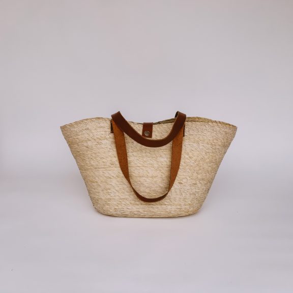 Sierra Straw Market Tote With Leather Handles (2 Sizes)