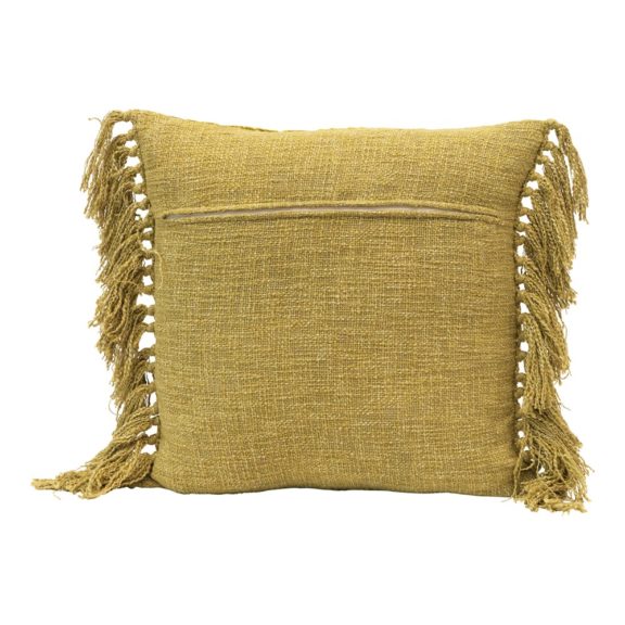 Chartreuse Quilted Velvet Pillow With Tassels