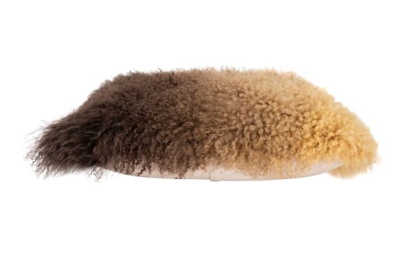 Brown Ombre Tibetan Lamb Fur Pillow