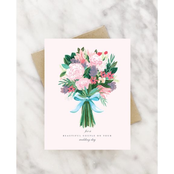 Beautiful Bouquet Wedding Flowers Greeting Card