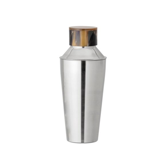 Stainless Steel Cocktail Shaker With Horn Top & Nickel Finish