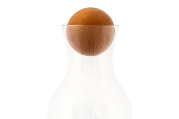 "Enjoy" Glass Decanter With Wood Stopper (40 oz.)
