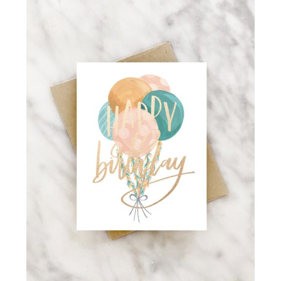 "Happy Birthday" Balloons Birthday Greeting Card