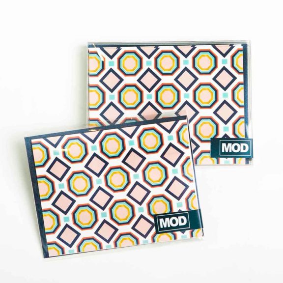 Multicolored Hexagon Mid-century Modern Geometric Design Stationary (Set of 8)