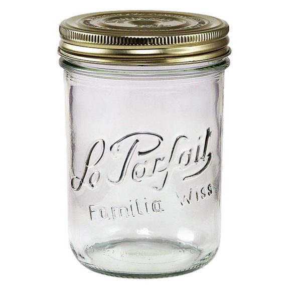 750ML French Glass Mason Jar With Gold Lid