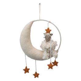 Wool Moon & Stars Mobile with Sheep
