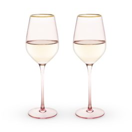 Rose Crystal White Wine Glasses (Set of 2)
