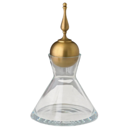Glass Decanter with Brass Finial