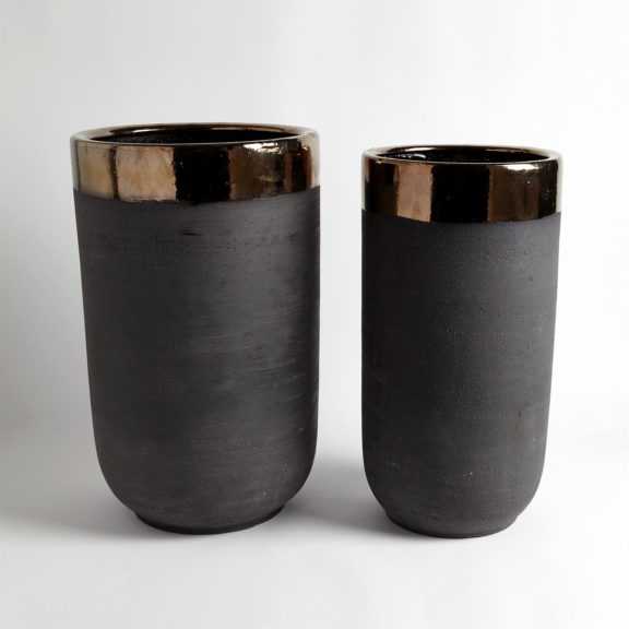 Banded Bronze Porcelain Container