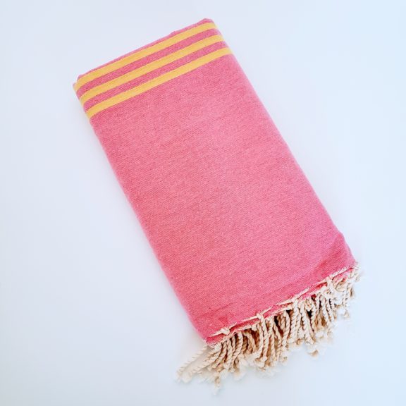 Large Textile Picnic & Beach Blanket - Bubblegum Pink/Yellow