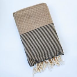 Large Textile Picnic & Beach Blanket - Nutmeg/Black