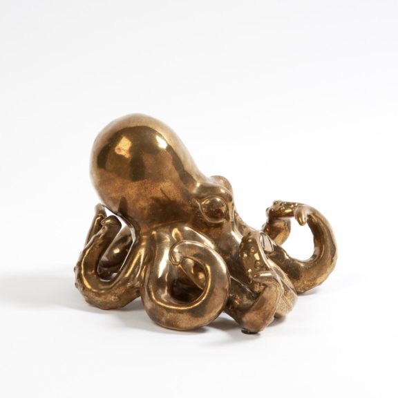 Octopus Sculpture - Matte Gold