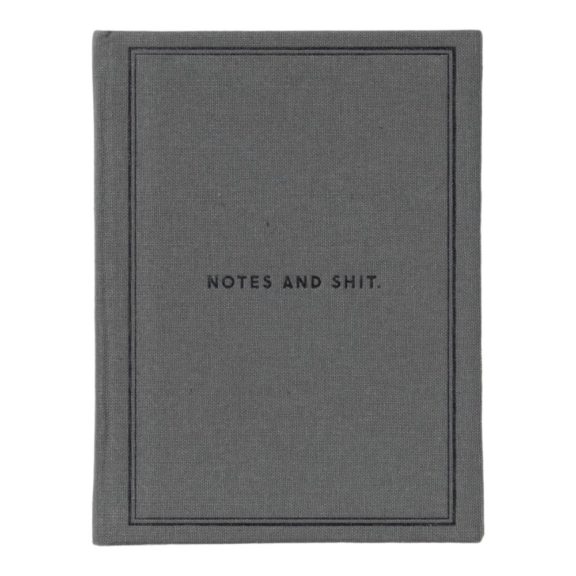 "Notes & Shit" Grey Fabric Bound Journal