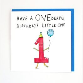 "Have a ONEderful Birthday" - First Birthday Greeting Card