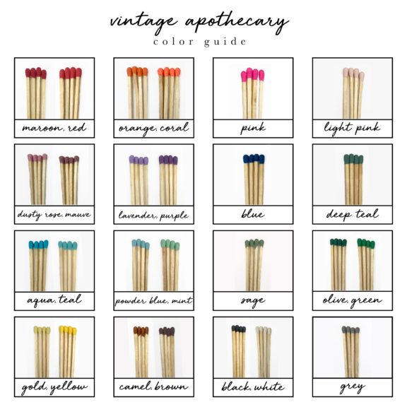 Vintage Apothecary Matches - Light Pink