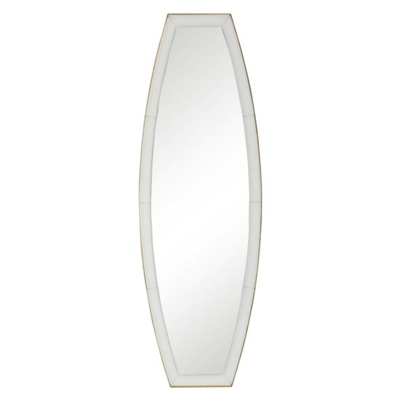 Metal Elongated Hanging Mirror With Antique Gold Leaf Finish