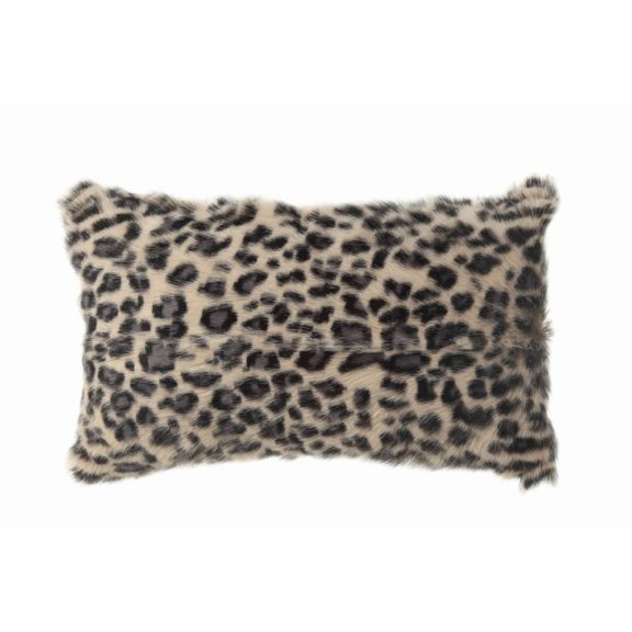 Goat Fur Pillow With Leopard Print