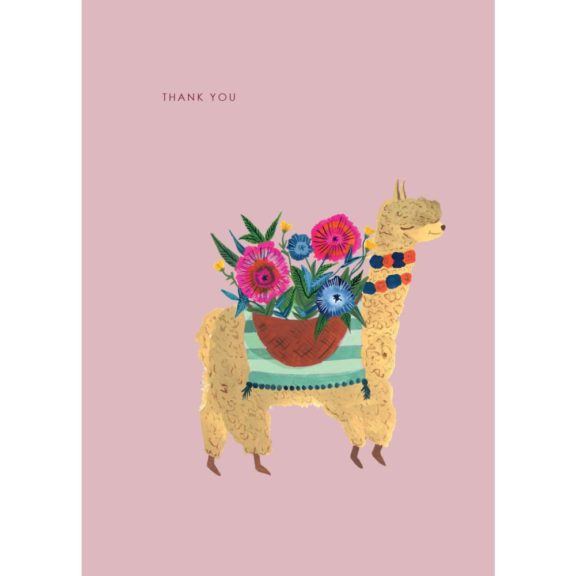 Alpaca & Flowers – Thank You Card - Dog & Pony Show
