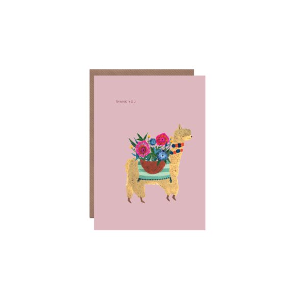 Alpaca & Flowers – Thank You Card - Dog & Pony Show