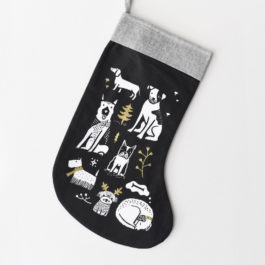 WEE GALLERY Festive Pups Stocking