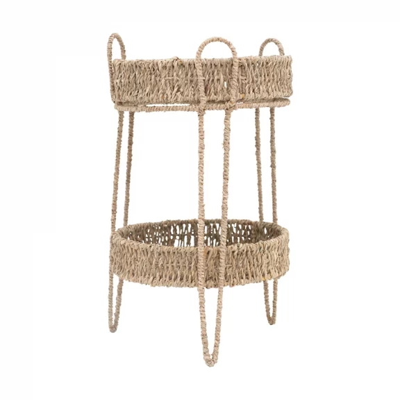 2-Tier Handwoven Seagrass Plant Stand - Dog & Pony Show