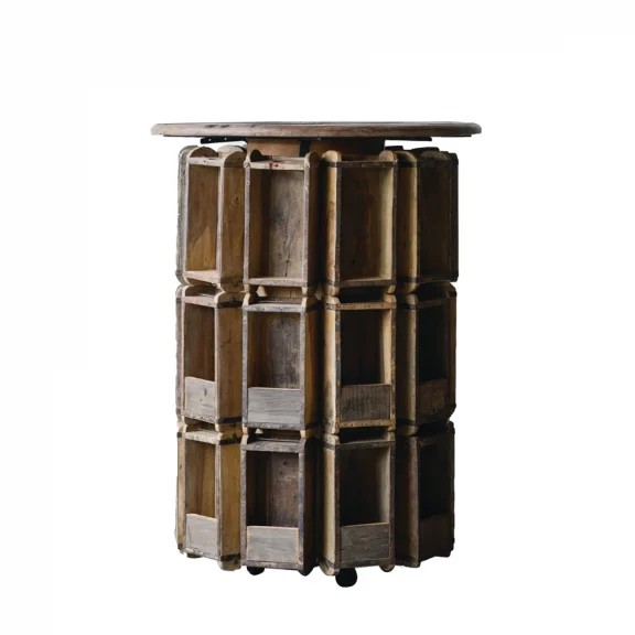 Round Wood Brick Mould Bar Height Table - Dog & Pony Show