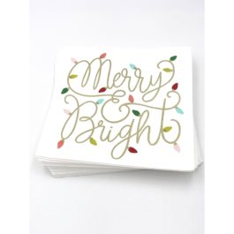 “Merry & Bright” – Holiday Cocktail Napkins - Dog & Pony Show