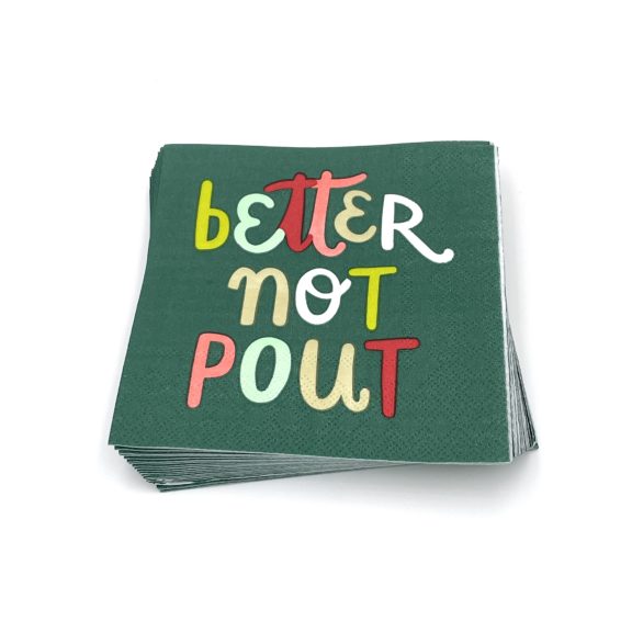 "Better Not Pout" - Holiday Cocktail Napkins