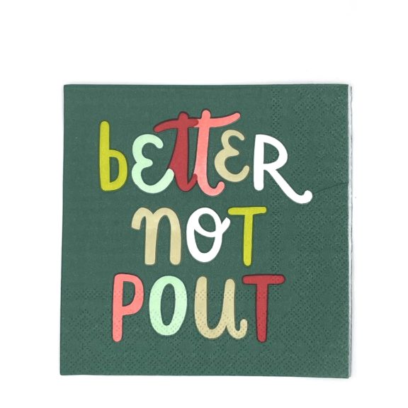 "Better Not Pout" - Holiday Cocktail Napkins