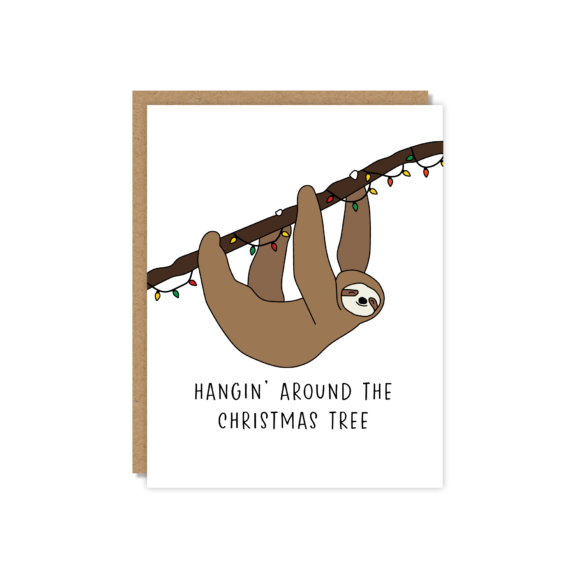 Hangin’ Around Sloth – Holiday Card - Dog & Pony Show