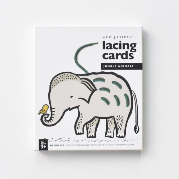 WEE GALLERY Lacing Cards – Jungle Animals - Dog & Pony Show