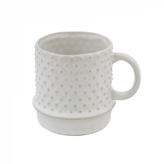 White Stoneware Mug – Hobnail Pattern - Dog & Pony Show