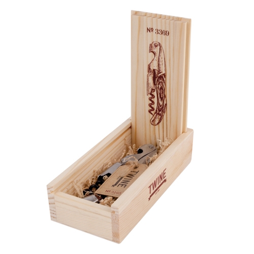 Wood Handled Corkscrew in Wood Box