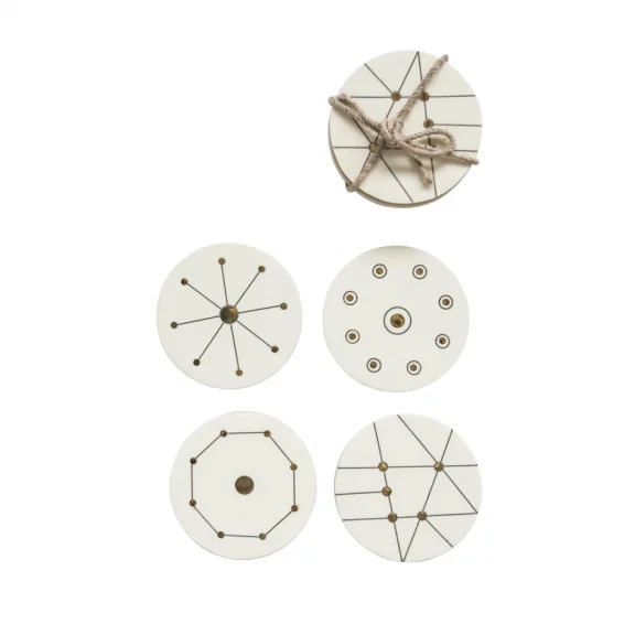 Wood & Resin Geometric Coasters S/4