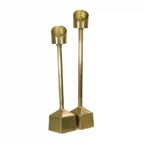 Gold Pillar Aluminum Candle Holder (2 Heights)