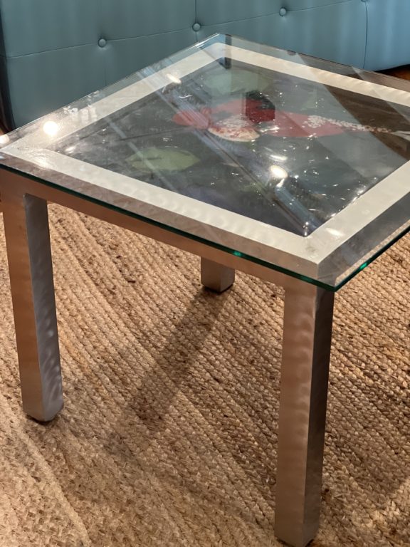 Modern Craft Stained Glass Aluminum Side Table - Dog & Pony Show