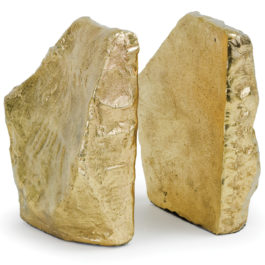 Aluminum Rock Bookends With Gold Finish - Dog & Pony Show