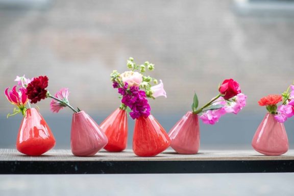 Tumbling Flower Vase – Cranberry - Dog & Pony Show