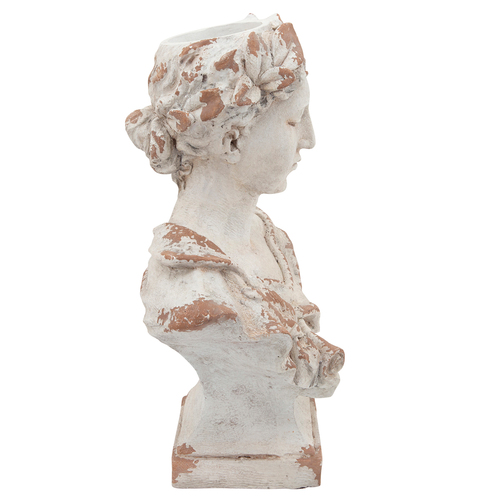 White Resin Female Bust With Laurels - Dog & Pony Show