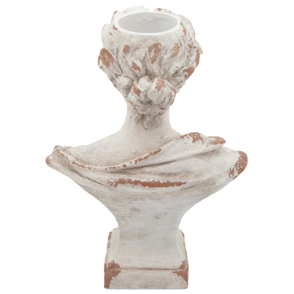 White Resin Female Bust With Laurels - Dog & Pony Show