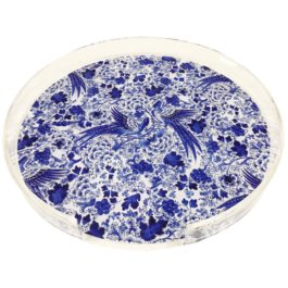 NICOLETTE MAYER Royal Delft Inspiration White 16” Round Placemat Tray