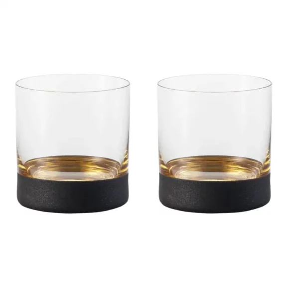 NICOLETTE MAYER ORO 24K CRYSTAL Whiskey Glass – S/2 IN GIFT TUBE (VARIOUS COLORS) - Dog & Pony Show