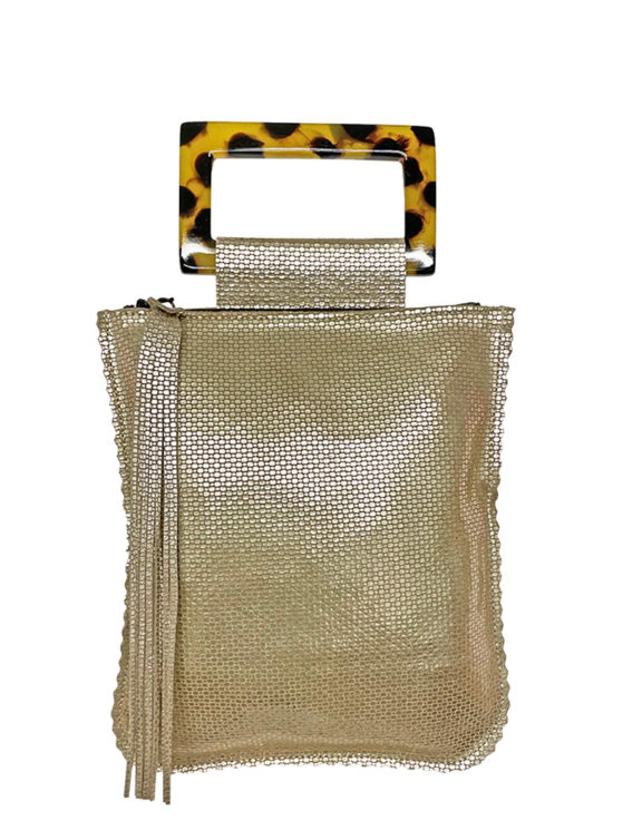 LARA B DESIGNS Hanna Leather Handbag - Gold Scale